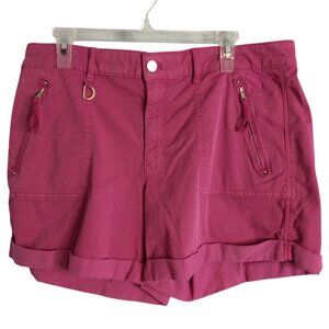 White House Black Market Size 10 Shorts Womens Pink Zipper Pockets Stretch Denim